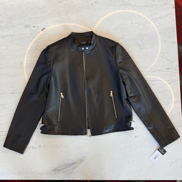NEW Ralph Lauren Leather Jacket Lambskin - Picture 7 of 16